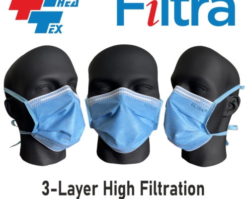 3-Layer Tie-On Mask Blue SMS1