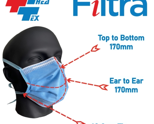 3-Layer Tie-On Mask Blue SMS3