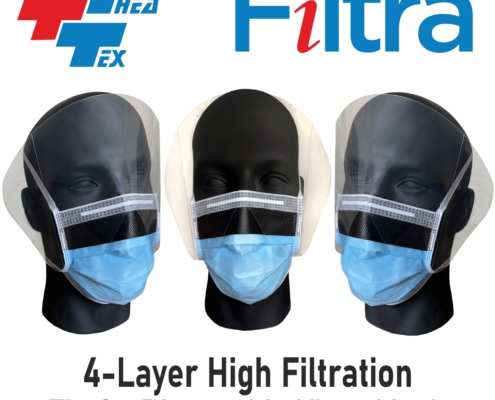 4-Layer Tie On Visor Mask Blue1