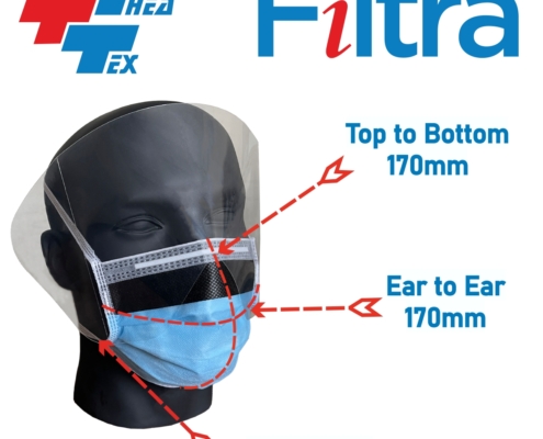 4-Layer Tie On Visor Mask Blue3