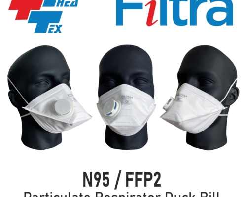 Duck Bill Head Band FFP2V S N95 Mask White1