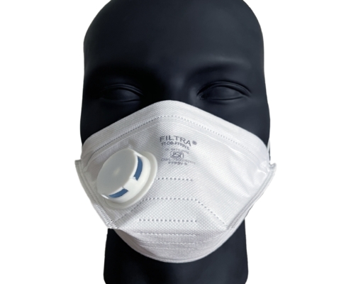 Duck Bill Head Band FFP3V S Mask White